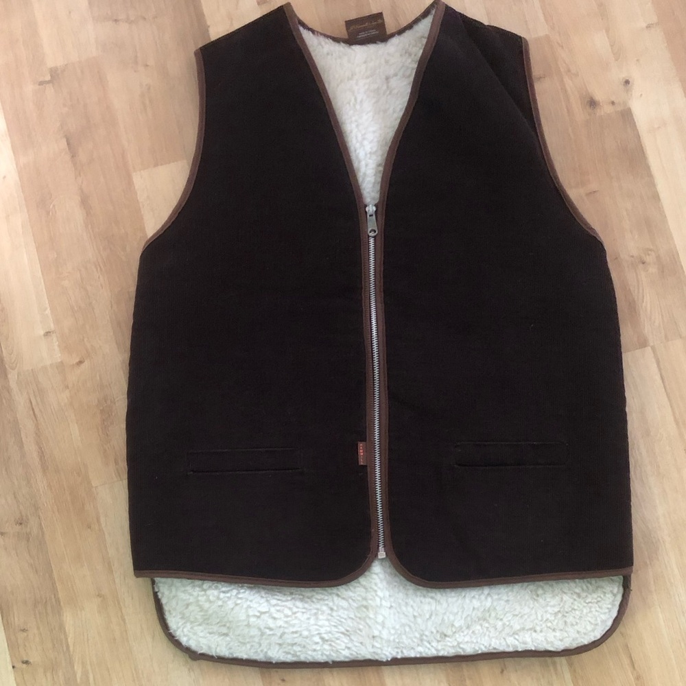 VTG Canadian Caribou by Hammill Men’s Corduroy Sherpa Lined Zipper up Vest XXXL